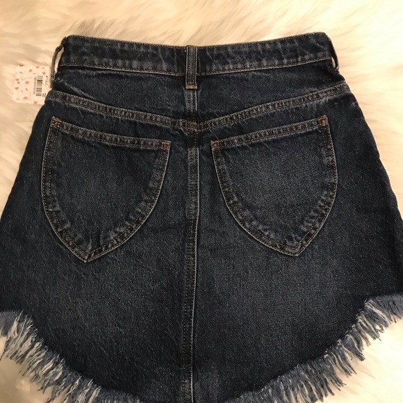 New Free People Bailey Denim Mini Skirt - Picture 5 of 13